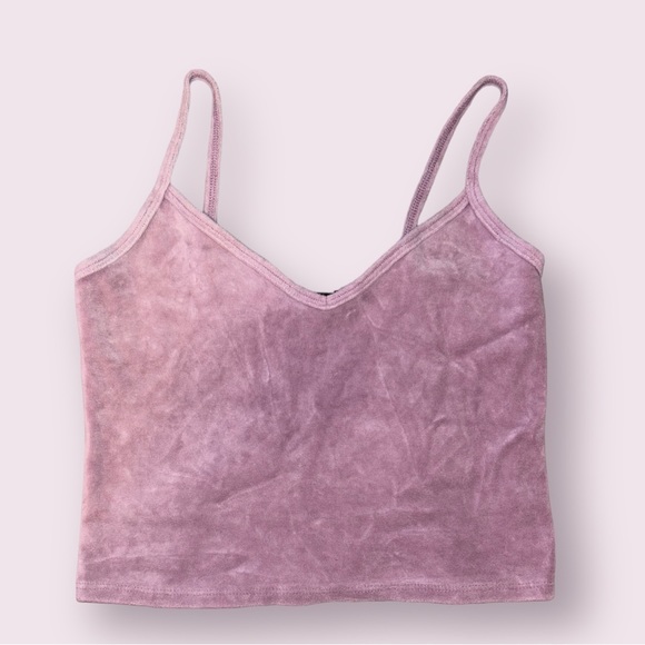 Forever 21 Tops - Forever 21 Lilac Velour Crop Tank Top
